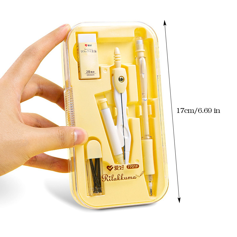 8 az 1-ben rajzoló vonalzó készlet, vonalzóval szögmérő iránytű radír utántöltő és tároló doboz, matematika diákok számára írószer kiegészítők