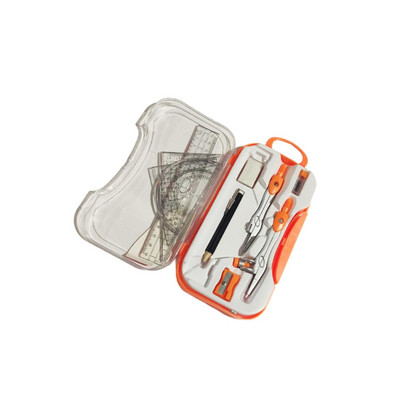 Комплект за математическа геометрия Комплект компас Транспортир Триъгълник Линийка Училищни учители Розов