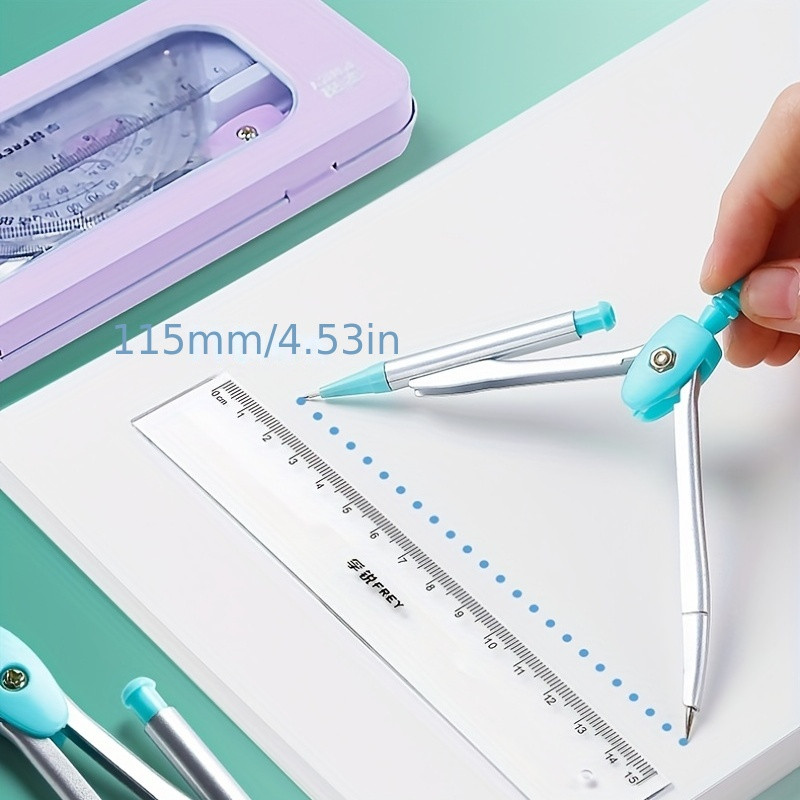 7 db/készlet Vonalzó Iránytű Ceruzakészlet Geometria Matematika Diákrajzoló Irodaszerek Matematikai fiúknak lányoknak ajándék Kawaii iskolai kellékek