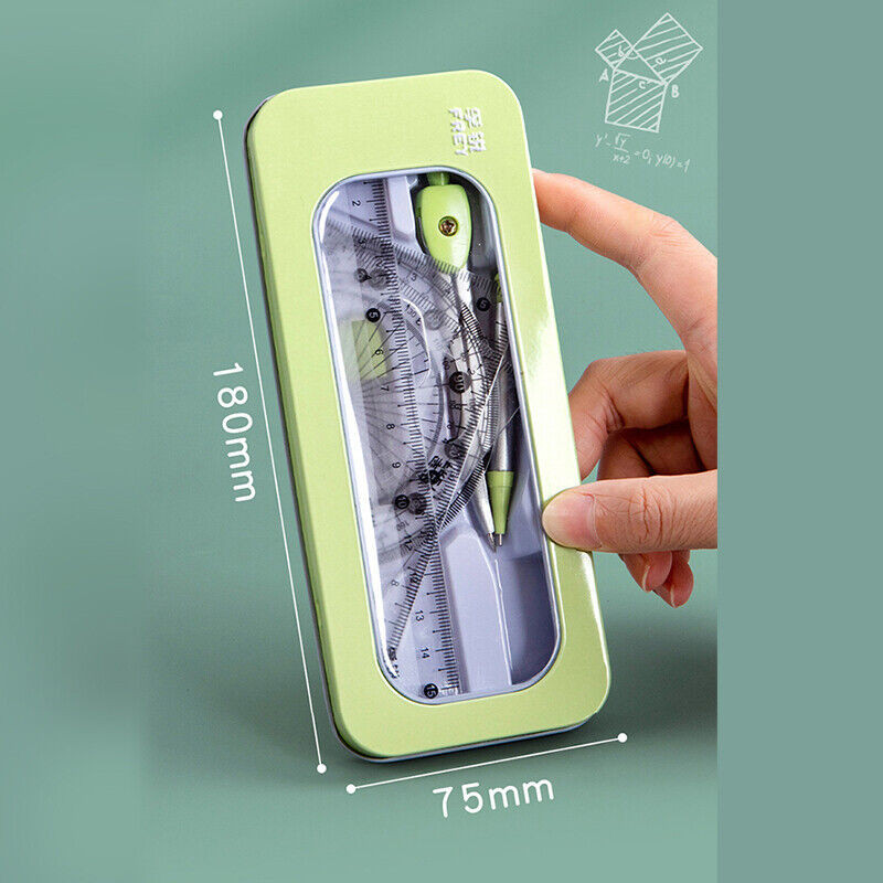 7 db-os matematikai vonalzókészlet, többfunkciós professzionális iránytű vonalzó geometriai rajz szögmérő vonalzó mérőeszköz