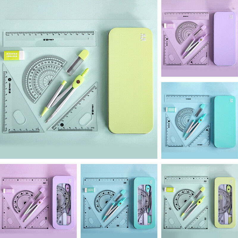 7 db-os matematikai vonalzókészlet, többfunkciós professzionális iránytű vonalzó geometriai rajz szögmérő vonalzó mérőeszköz