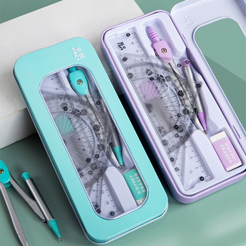 7 db-os matematikai vonalzókészlet, többfunkciós professzionális iránytű vonalzó geometriai rajz szögmérő vonalzó mérőeszköz