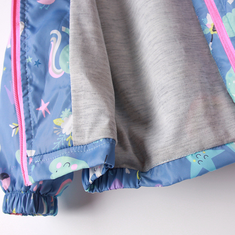 Tavaszi dzseki lányoknak Kabátok Kapucnis egyszarvú szivárvány mintás kislányoknak ruhák felsőruházat gyerekeknek széldzseki őszi lány dzsekik