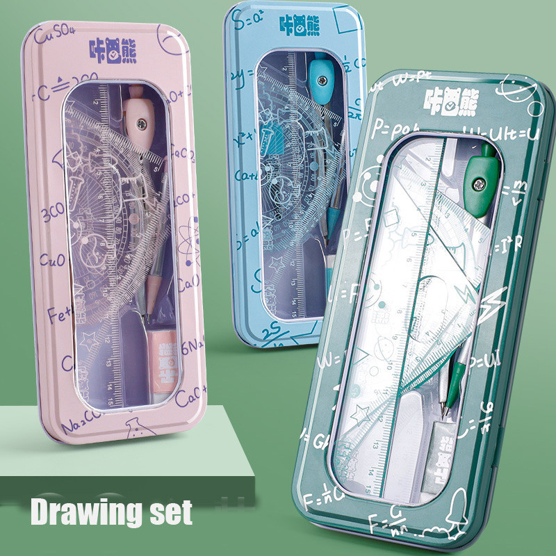 8PCS set za crtanje, šestar, ravnalo, alati za učenje, matematički pribor, matematički set za crtanje za studente, pribor za crtanje