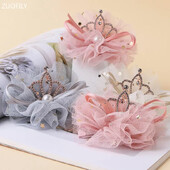 Új, kézzel készített puha hálós hajkorona lányoknak gyöngyház édes hajkapcsok Princess koreai hajtűk hajfogók Barrettes gyerek hajkiegészítők