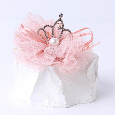 Új, kézzel készített puha hálós hajkorona lányoknak gyöngyház édes hajkapcsok Princess koreai hajtűk hajfogók Barrettes gyerek hajkiegészítők