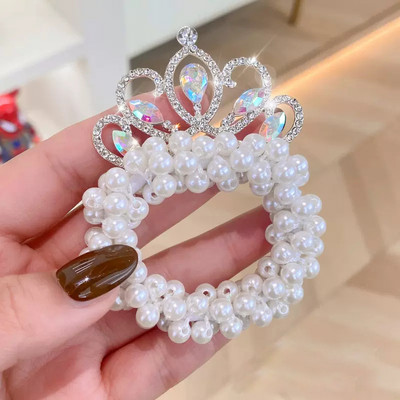 Új divat Gyöngy koronahercegnő hajgyűrű Aranyos Gyerekek Rugalmas Hajpántok Gyermek Hajkötők Lányok Hajkiegészítők Baba fejfedők