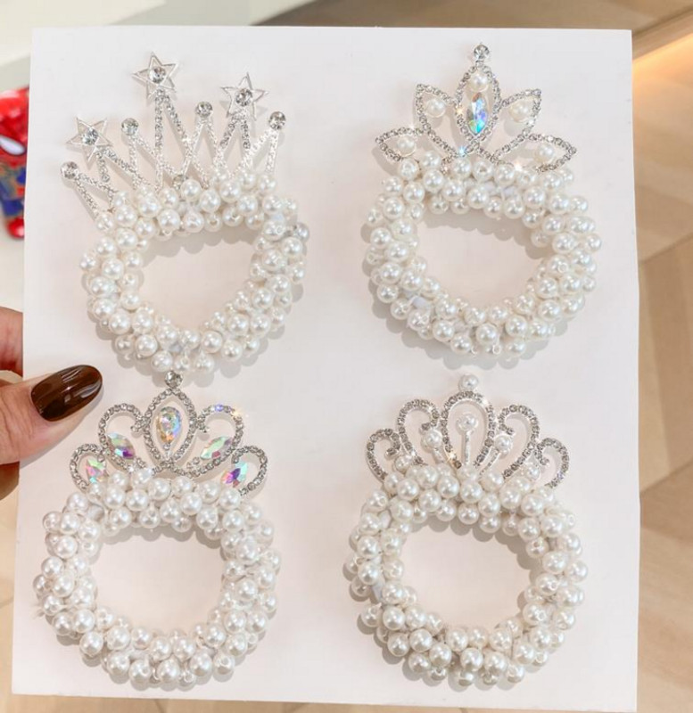 Új divat Gyöngy koronahercegnő hajgyűrű Aranyos Gyerekek Rugalmas Hajpántok Gyermek Hajkötők Lányok Hajkiegészítők Baba fejfedők