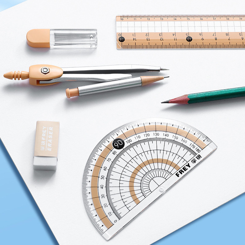 Set matematičkih ravnala od 7 kom. Višenamjenski profesionalni kompas Ravnalo Alati za crtanje Studenti Školski pribor