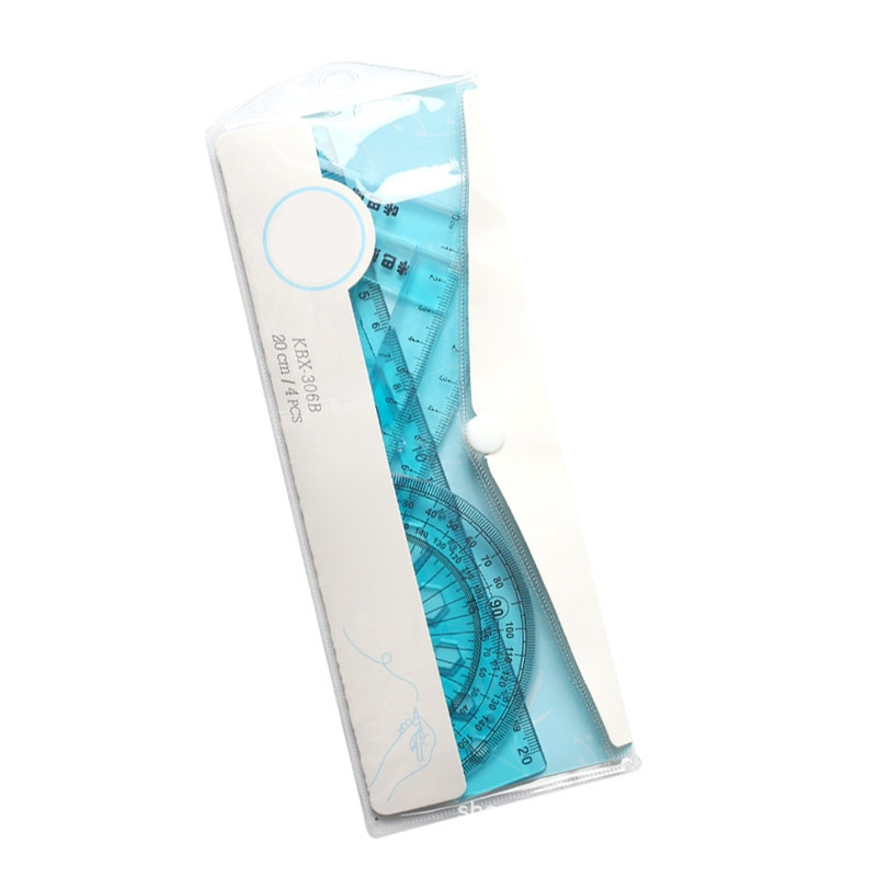 4 db matematikai geometriai készlet hullámegyenes vonalzóval, háromszög vonalzókkal matematikai rajzolóeszközzel tanár tinik matematikaóráinak