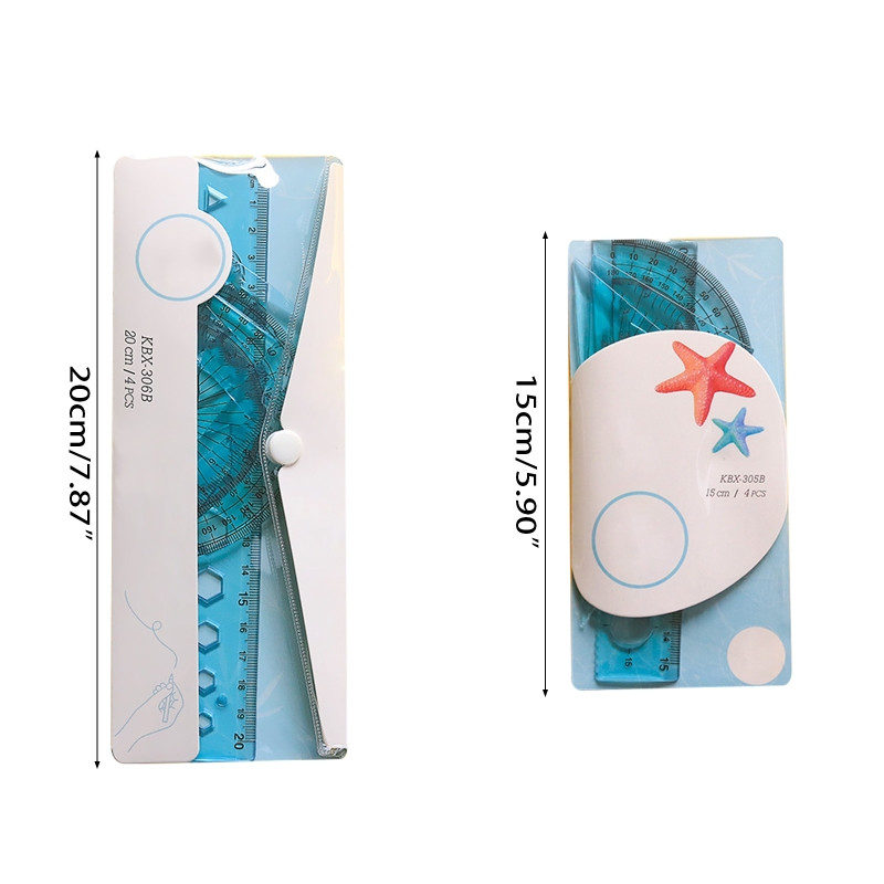 4 db matematikai geometriai készlet hullámegyenes vonalzóval, háromszög vonalzókkal matematikai rajzolóeszközzel tanár tinik matematikaóráinak