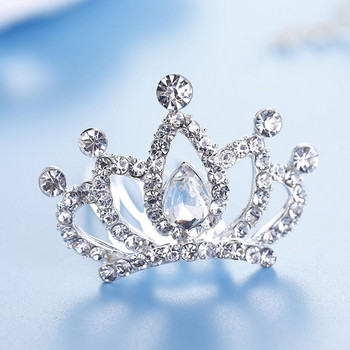 1Pc Fashion Mini Crystal Rhinestone Princess Crown Hair Comb Δώρο πάρτι γενεθλίων Τιάρες για κορίτσια Παιδικά αξεσουάρ για κοσμήματα μαλλιών