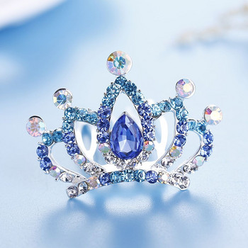 1Pc Fashion Mini Crystal Rhinestone Princess Crown Hair Comb Δώρο πάρτι γενεθλίων Τιάρες για κορίτσια Παιδικά αξεσουάρ για κοσμήματα μαλλιών