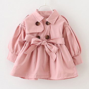 Anglia Style Windbreaker Jacket Girls Girdle The Waist Trench Coats Girl Άνοιξη φθινοπωρινό πανωφόρι Παιδικά casual ρούχα 0-4Y