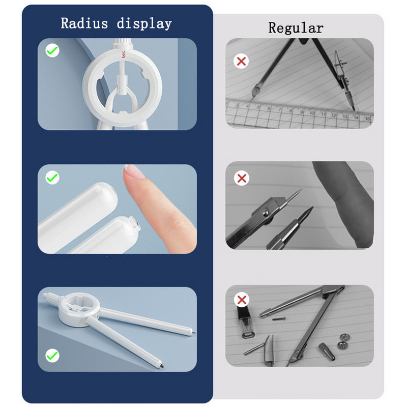 Sugár kijelző NBX Iránytű Ceruza Boussole Mechanikus Ceruza Rajz Matematikai Geometriai Eszközök Iskolai felszerelések Rajz Iránytűk