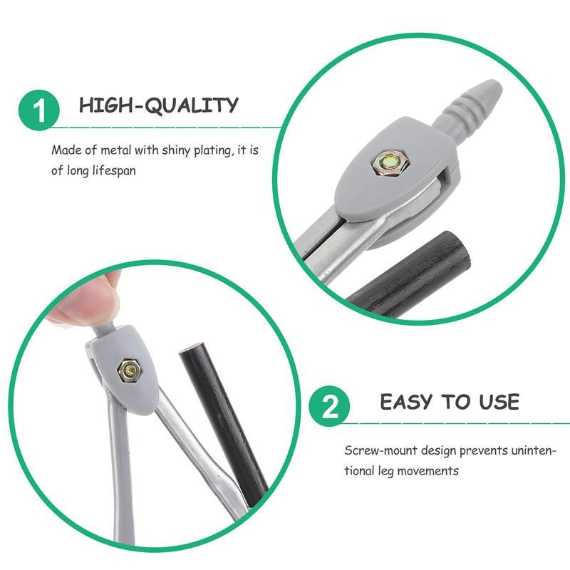 Kompass Ģeometrijas rasējums Protractor Tools Rakšanas instrumenti Metāla komplekts Dalītājs Kokapstrāde Celtniecība Scriber Scribe Turētājs