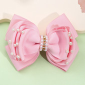 Sweet Pearl Juukseklambrid Boutique Roosa Rhinestone Bowknot Juuksenõelad Tüdrukutele Juuste kujundamise Tööriistad Peakatted Laste Juuste Aksessuaarid