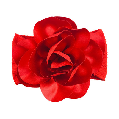 Powmuco 15*9 CM ühevärviline triibuline elastne nailonist juuksepael, mood käsitsi valmistatud lilledega beebitüdrukute peapael, väikelaste peakate, lastele kingitus