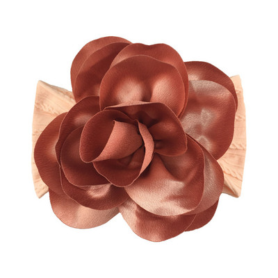 Powmuco 15*9 CM ühevärviline triibuline elastne nailonist juuksepael, mood käsitsi valmistatud lilledega beebitüdrukute peapael, väikelaste peakate, lastele kingitus