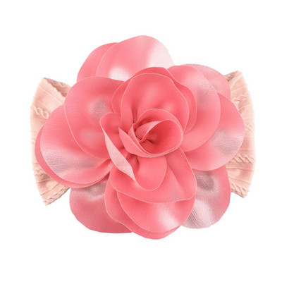 Powmuco 15*9 CM ühevärviline triibuline elastne nailonist juuksepael, mood käsitsi valmistatud lilledega beebitüdrukute peapael, väikelaste peakate, lastele kingitus