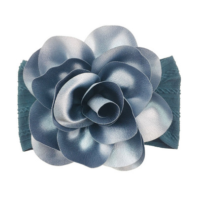 Powmuco 15*9 CM ühevärviline triibuline elastne nailonist juuksepael, mood käsitsi valmistatud lilledega beebitüdrukute peapael, väikelaste peakate, lastele kingitus