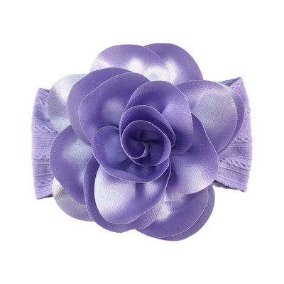 Powmuco 15*9 CM ühevärviline triibuline elastne nailonist juuksepael, mood käsitsi valmistatud lilledega beebitüdrukute peapael, väikelaste peakate, lastele kingitus