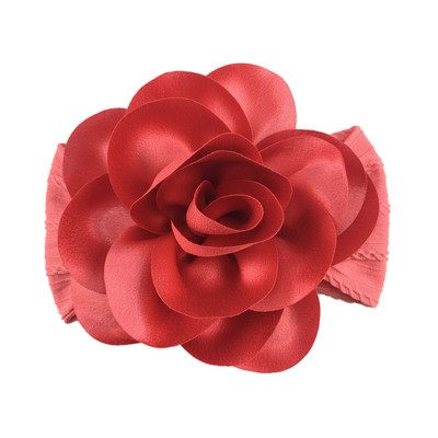 Powmuco 15*9 CM ühevärviline triibuline elastne nailonist juuksepael, mood käsitsi valmistatud lilledega beebitüdrukute peapael, väikelaste peakate, lastele kingitus