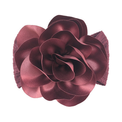 Powmuco 15*9 CM ühevärviline triibuline elastne nailonist juuksepael, mood käsitsi valmistatud lilledega beebitüdrukute peapael, väikelaste peakate, lastele kingitus