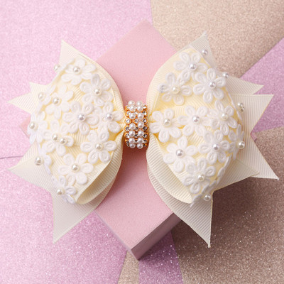 Kawaii ukosnice s mašnom za djevojčice Čipkasti cvijet Leptir kopča za kosu Nova čipkana biserna mašna za kosu Štipaljke za kosu Butik pokrivala za kosu Alati za oblikovanje kose