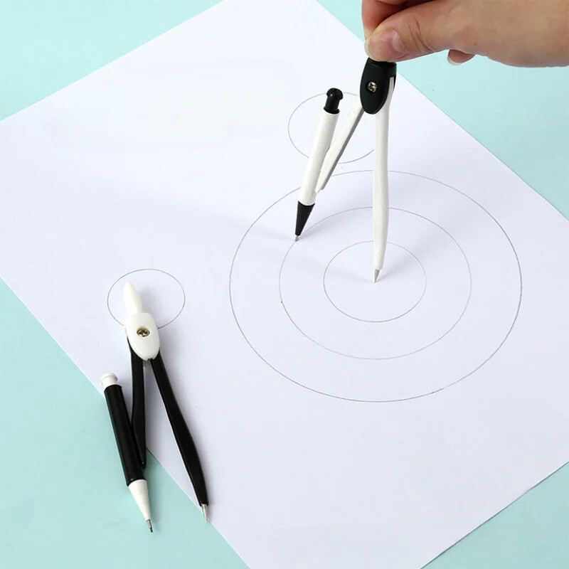 Jauns praktisks profesionāls kompasu komplekts Skolas birojs Zīmēšana Matemātika Ģeometrija Mācību rīki Skolēniem Dāvanu balvas