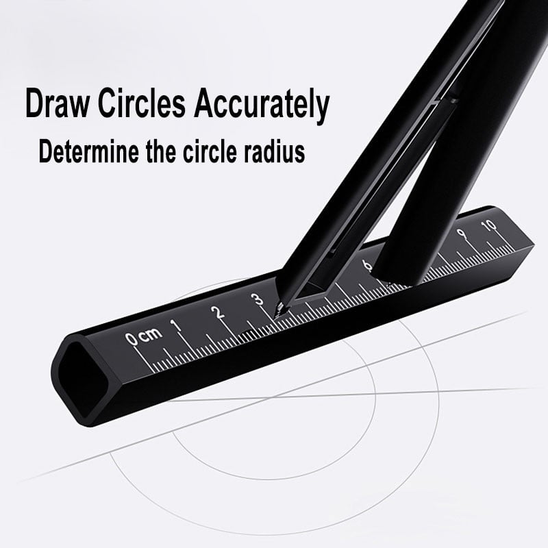 Daudzfunkcionāls kompass lineāls ar aizsargapvalku zīmuli, mākslas dizaina zīmēšanas rīks Biroja skolas studentu rakstīšanas rakstāmpiederumi