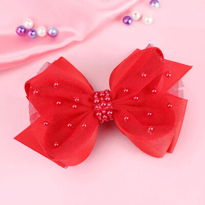 Édes rózsaszín gyöngy masnis hajtűk Aranyos lányok csipke hajcsattok gyerekeknek hajformázó eszközök butik fejfedők lányoknak hajkiegészítők