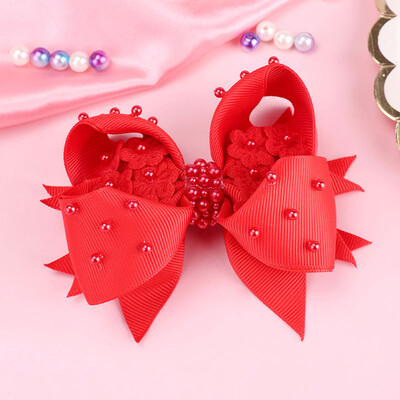 Édes rózsaszín gyöngy masnis hajtűk Aranyos lányok csipke hajcsattok gyerekeknek hajformázó eszközök butik fejfedők lányoknak hajkiegészítők