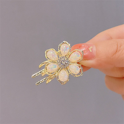 Új, gyönyörű virággyöngy kis klip hajcsat női rózsaszín édes törött haj oldal frufru klip haj kiegészítők fejdísz