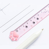 1 τεμ Lytwtw`s Cute Kitty Cat Paw Straight Ruler Kawaii Stationery Funny Drawing Drawing Korean Office School Measuring Drawing