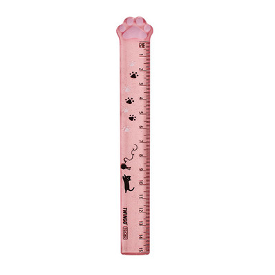 1 τεμ Lytwtw`s Cute Kitty Cat Paw Straight Ruler Kawaii Stationery Funny Drawing Drawing Korean Office School Measuring Drawing