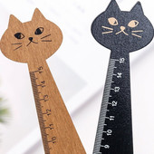15 cm Lytwtw armas kassi sirge joonlaud Puidust Kawaii Tööriistad Kirjatarbed Multifilmi Joonistus Kingitus Korea kontori kooli kiisu mõõtmine
