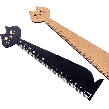 15 εκ. Lytwtw\'s Cute Cat Straight Ruler Ξύλινα Εργαλεία Kawaii Χαρτικά Κινούμενα σχέδια Δώρο ζωγραφικής Κορεατικής Σχολής Γραφείου Γατάκι μέτρησης