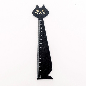 15cm Lytwtw\'s Cute Cat Straight Ruler Дървени Kawaii Инструменти Канцеларски материали Карикатура Рисуване Подарък Корейски офис училище Коте Измерване