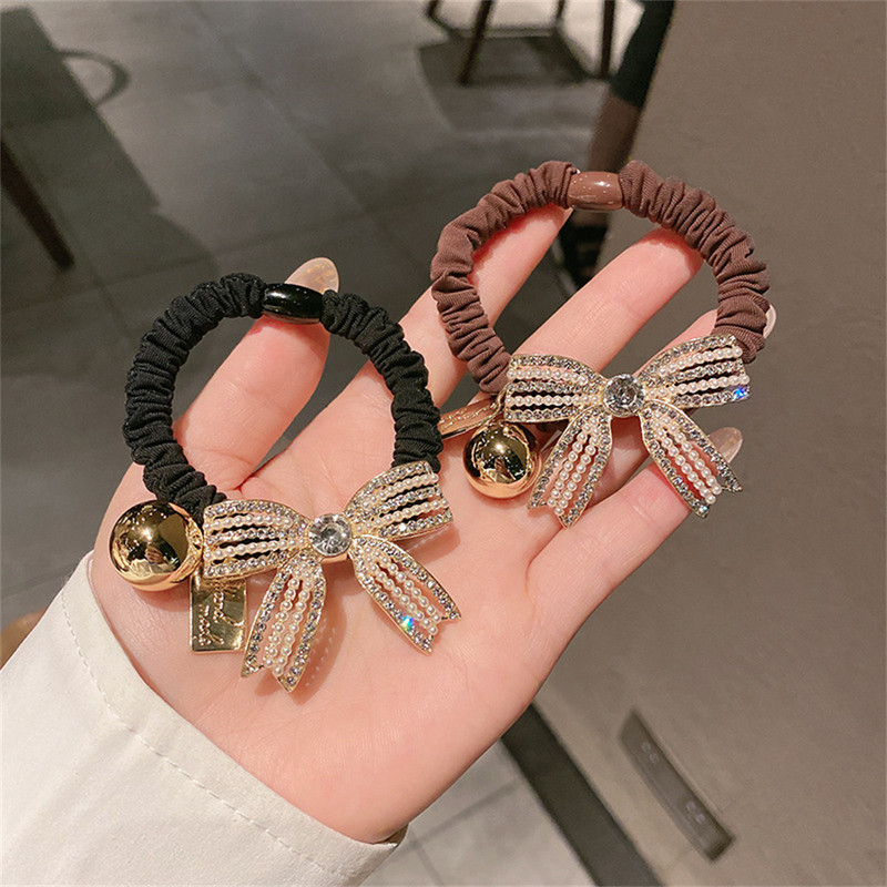 Modna imitacija bisera sa vještačkim dijamantom Šipka za kosu Elegantna jednobojna mašna prsten za kosu Žene Djevojke Punđa punđa Pokloni