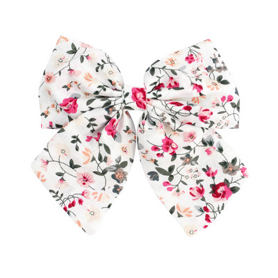 Sweet Flower Print Bowknot Juukseklambrid Tüdrukutele Moekarsid Juuksenõelad Tangid Peakatted Lastele Juuste kujundamise Aksessuaarid
