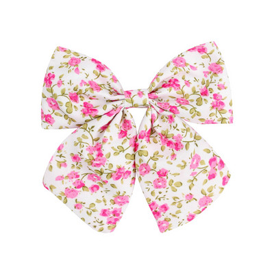 Sweet Flower Print Bowknot Juukseklambrid Tüdrukutele Moekarsid Juuksenõelad Tangid Peakatted Lastele Juuste kujundamise Aksessuaarid