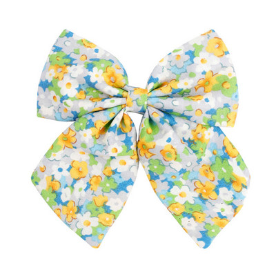 Sweet Flower Print Bowknot Juukseklambrid Tüdrukutele Moekarsid Juuksenõelad Tangid Peakatted Lastele Juuste kujundamise Aksessuaarid