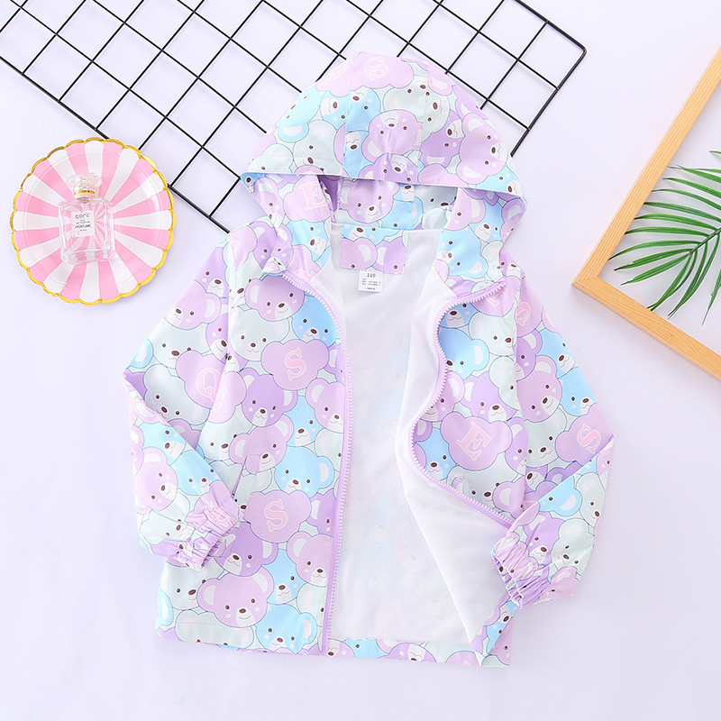 Proljeće Jesen Vjetrovka Jakna za djevojčice 4-12 godina Kaput 2021. Novi medvjed iz crtića Ležerna jakna s kapuljačom Dječja odjeća Gornja odjeća za djecu