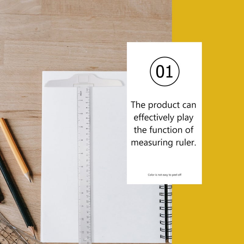 Ravnalo od 2 komada Profesionalni T oblik studentskog dizajna Mjerni alat Plastična ravnala Prozirni okvir T-kvadrat Pribor za crtanje Sklopivi