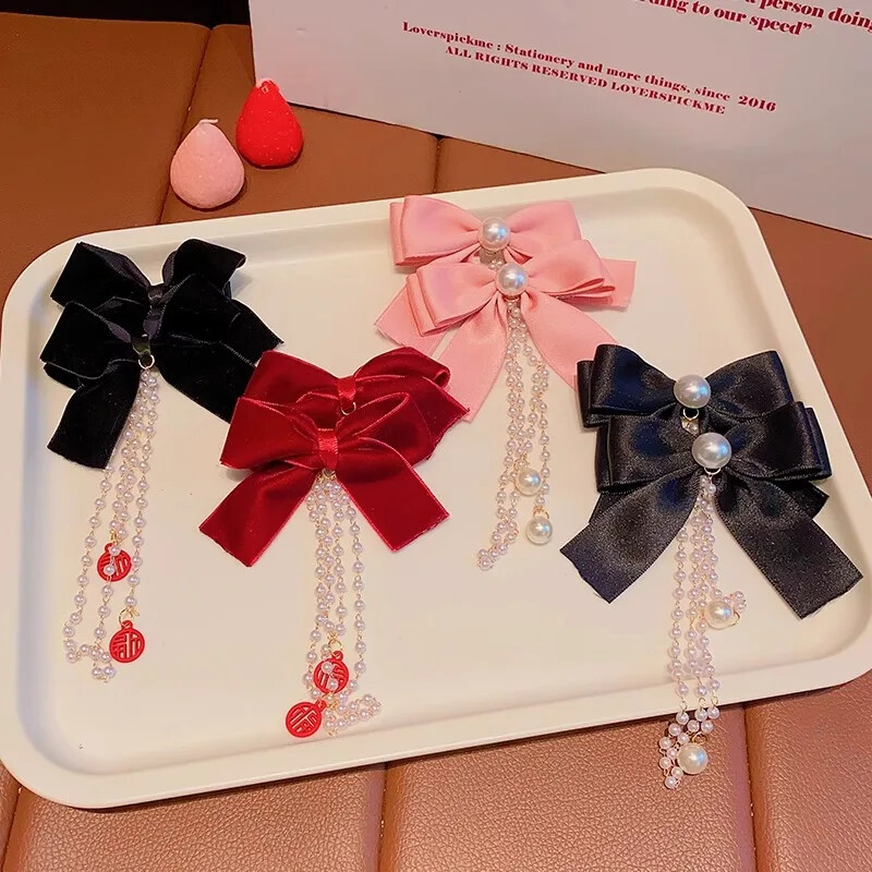 Elegantna biserna mašna Ukosnica za kosu Puni baršun Kandže za kosu Dječja princeza Najbolje ukosnice Novi modni ljepoti Dodaci za kosu