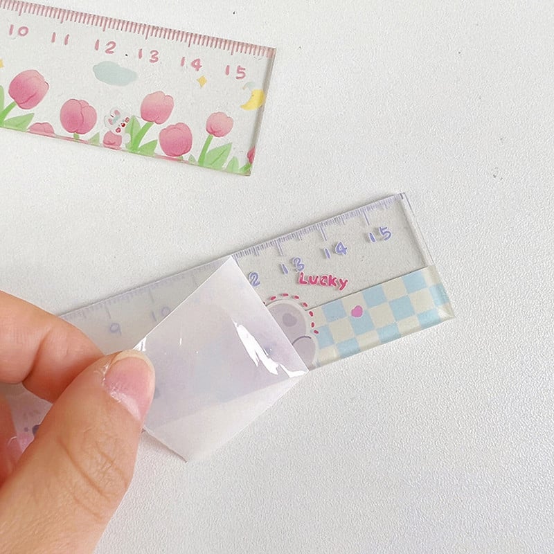 Aranyos vonalzó Iskolai kellékek Kawaii Kiegészítők 15 cm-es Rajzeszköz Koreai Írószer Fournitures Scolaires Diák Regla Vonalzó