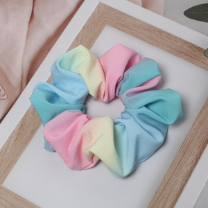 Large Rainbow Hair Scrunchies Elastic Hair Bands Ponytail Holder Πολύχρωμη oversized Scrunchie δέσιμο μαλλιών για κορίτσι γυναίκες