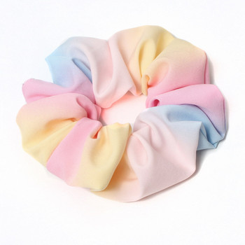 Large Rainbow Hair Scrunchies Elastic Hair Bands Ponytail Holder Πολύχρωμη oversized Scrunchie δέσιμο μαλλιών για κορίτσι γυναίκες