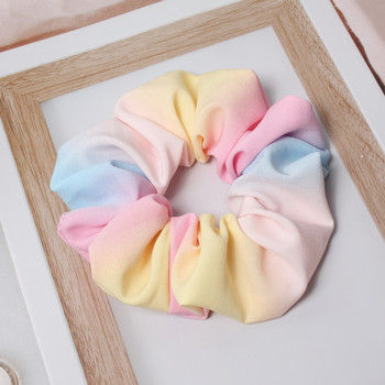 Large Rainbow Hair Scrunchies Elastic Hair Bands Ponytail Holder Πολύχρωμη oversized Scrunchie δέσιμο μαλλιών για κορίτσι γυναίκες